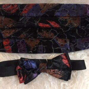 Vintage 1980’s Velvet Cummerbund & Bow Tie
